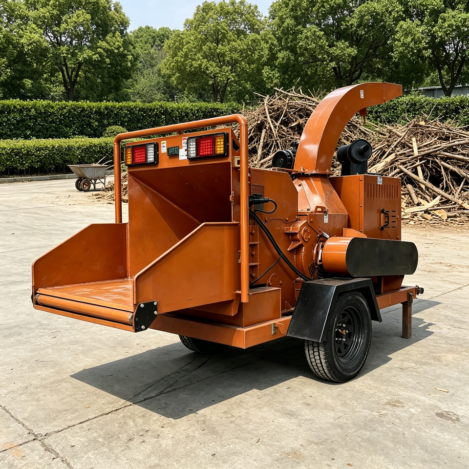 Heavy Duty Towable Mobile Wood Shredder for Yard Park Log Brush Biomass ...