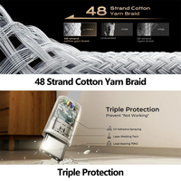 Cable USB de Nailon Trenzado para iPhone, Cable de Carga Tipo C, Cable Micro