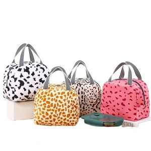 Venta Directa de Fábrica, Bolsa de Almuerzo Escolar con Estampado de Animales, Bolsa Térmica para Picnic con Forro de Papel de Aluminio para Almacenamiento de Alimentos - Product Image 1