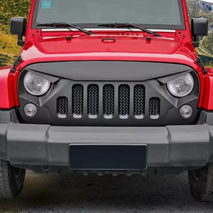Grille avant ABS avec maille noire mate, grille de pare-chocs avant style « <span class=keywords><strong>Angry</strong></span> Face » pour <span class=keywords><strong>Jeep</strong></span> Wrangler JK JL 2007-2017. - Product Image 3