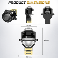 Projecteur LED automobile puissant Bi-LED 3 pouces 6000K 12V 24V 55W 65W, feux de croisement et de route, pour rénovation de phares de voiture