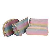 Sac de toilette cosmétique scintillant arc-en-ciel, sac à maquillage élégant et coloré pour femmes, pochette de voyage scintillante, sac cosmétique