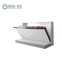 Cadre de lit mural pliable vertical multifonctionnel moderne en bois gain de place