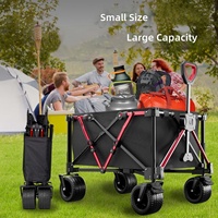 Chariot tout-terrain robuste WZ TC-79 en acier au carbone, pliable et portable, avec système de poussée-tirage pour usage extérieur
