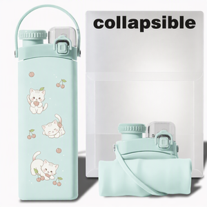 Bouteille en silicone pliable de 600 ml de qualité alimentaire FDA, écologique, pour le camping, les voyages et les sports de plein air - Product Image 1
