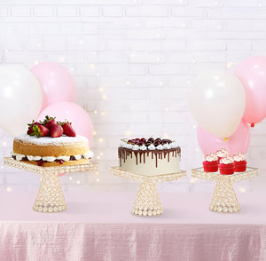 Premium Luxury Crystal Metallic Glass Cake Pastry Stand Wedding Restaurant Home in Best Price - Product Image 6