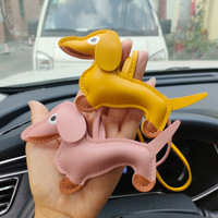 Gantungan Kunci Kulit PU Anjing Dachshund Custom, Liontin Tas, Gantungan Kunci Mobil Mewah, Aksesoris Bagian Tas Lainnya, Tag Bagasi