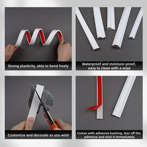 Moulures décoratives autocollantes en PVC, <span class=keywords><strong>bandes</strong></span> <span class=keywords><strong>de</strong></span> finition pour cadres <span class=keywords><strong>de</strong></span> miroir, moulures murales pour la mise en forme des murs <span class=keywords><strong>de</strong></span> fond et le bordage - Product Image 3