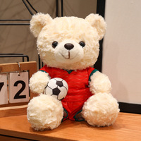 Peluche ours en peluche de football, animal en peluche souvenir, cadeau pour les fans