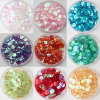 Robe de mariée de fête décorative en vrac Sequin Pvc rond Transparent couleur Concave perles bricolage à la main matériel Costume couture Sequin