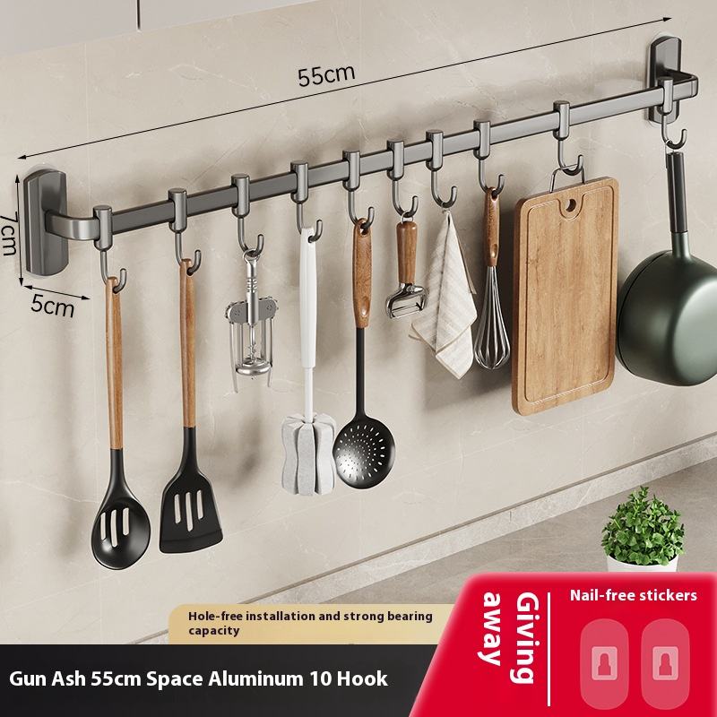 เสาเดี่ยว10ตะขอ55ซม.-สีเทา