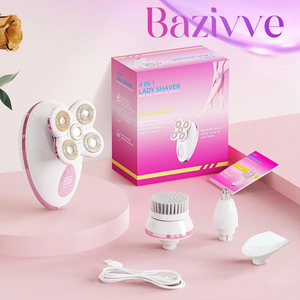 <span class=keywords><strong>Meilleur</strong></span> <span class=keywords><strong>rasoir</strong></span> électrique rotatif pour femmes, épilateur, tondeuse, nez, visage, bikini, corps, lèvres, ensemble d'épilateurs, 5 lames, étanche IPX6 - Product Image 6