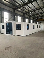 Villa de luxe préfabriquée de 20 pieds à 2 étages, modèle extensible, maison modulaire à 2 niveaux, plusieurs conteneurs, 2 panneaux sandwich en acier