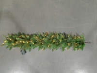 Guirlande de Noël artificielle pré-éclairée de 120 cm, 50 LED, fonctionnant sur piles, en PVC et PE, avec aiguilles de pin, pour décorer le cheminée et les escaliers