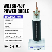Câble d'alimentation en cuivre pur LSZH WDZBN-YJY 0,6/1kV 3x50+2x25mm² pour le câblage de projets électriques souterrains