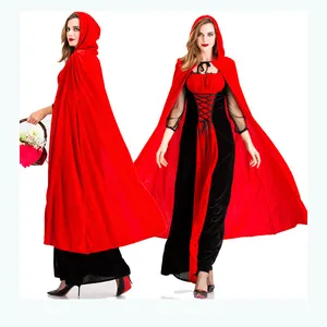Fantasia uniforme de vampiro vermelho, traje de castelo e rainha, adulto, cosplay, novo, 2021