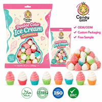 Bonbons Gélifiés 3D en Forme de Cupcake et Crème Glacée, Saveurs Fruitées, Vente en Gros Direct Usine, Emballage Personnalisé OEM