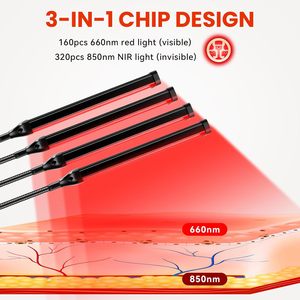 調整可能な660nm 850nm赤外光治療ランプスタンド付きフルボディスキンケアホームサロン用 - Product Image 3