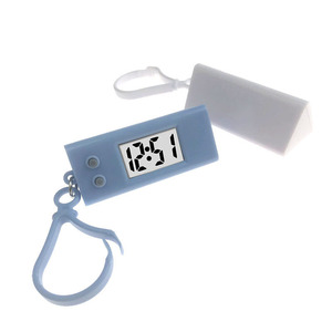 Mini Digital Keychain Clock Rectangle Battery Powered Exam Study Electronic Timer Pendant Silent Alarm Clock With Strap - Product Image 3