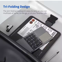 Keyboard nirkabel, Keyboard nirkabel dapat dilipat kualitas tinggi dengan Touchpad untuk Ios/Android/Windows, Tablet, Pc, Keyboard Bt