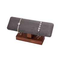 Ensemble de présentoirs à bijoux en bois de noyer gris pour magasin de bijoux, support pour bagues, boucles d'oreilles, colliers, bracelets