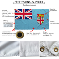 Drapeau national de style volant promotionnel BOLISI, drapeau des Fidji, polyester imprimé, sans mât