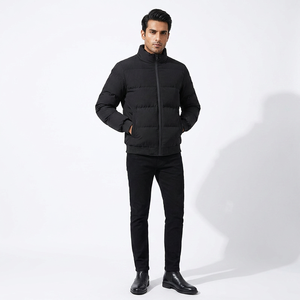 Autumn Winter <b>Men's</b> Standard Puffer <b>Jacket</b> Pakistan Factory Wholesale Regular Length Standing Collar Zipper Closure <b>Warm</b> Front - Product Image 1