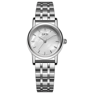Reloj Minimalista con Esfera de Madreperla para Mujer, Reloj de Pulsera de Cuarzo con Correa de Acero, Casual, para el Día a Día, Resistente al Agua - Product Image 2