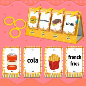 Fournitures pour l'école à domicile, cartes flash éducatives, activités d'apprentissage préscolaire, 92 cartes flash sur les aliments pour l'apprentissage précoce - Product Image 4