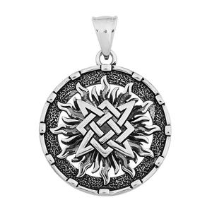 Collar de Acero Inoxidable, Estilo Retro Eslavo, Diseño Hueco Vintage Nórdico Escandinavo, Símbolo Vikingo, Totem, Amuleto, Collar con Colgante Valknut - Product Image 5