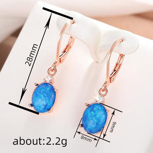 Pendientes Románticos de Plata 925 con Cuarzo Arcoíris en Engaste de Bisel, Color Azul Claro, Joyería de Cristal para Uso Diario de Mujer - Product Image 6