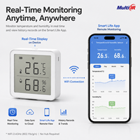 Sensor Inteligente de Temperatura y Humedad WiFi con Pantalla LCD, Termómetro Higrómetro para Automatización del Hogar Inteligente con Monitoreo Remoto a través de la Aplicación Tuya
