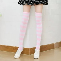 Chaussettes longues rayées personnalisées pour femmes, style japonais, noir et blanc, pour l'école