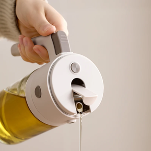 Distributeur d'huile 2-en-1 de 550 ml avec pulvérisateur pour la cuisine – Bouteille en verre pour huile et vaporisateur – Gadgets de cuisine - Product Image 5