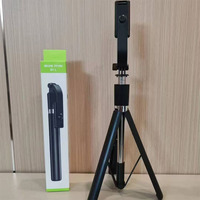 Perche à selfie télescopique extensible de 170 cm avec télécommande sans fil et lumière LED