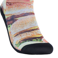 Chaussettes pour hommes à motif hamburger, automne-hiver, respirantes, en polyester, sublimation, chaussettes amusantes, design hamburger et frites, logo personnalisé sur le revers
