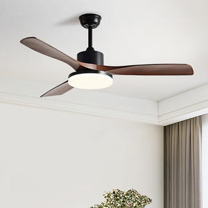 Ventilateur de plafond avec lumière pour salle à manger, couleur bois de noyer, style nordique, salon, chambre à coucher, nouveau style chinois, bronze, <span class=keywords><strong>lustre</strong></span> solide - Product Image 3