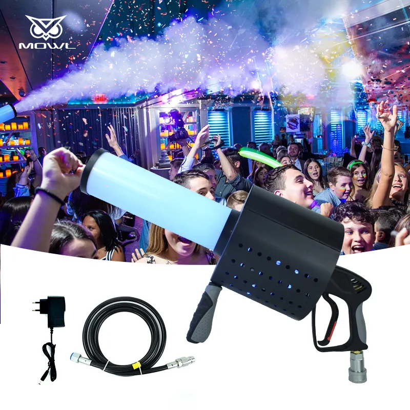 MOWL DMX RGB Hand Shooter LED CO2 Konfetti Jet Gun für DJ Bar Party Disco Nachtclub