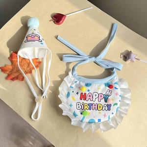 Conjuntos de Acessórios de Aniversário para Animais de Estimação, Luxuosos e Personalizados, com Babadores, Chapéus e Lenços, Bandanas Fofas - Product Image 3