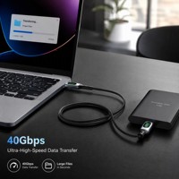 Cable USB4 PD de 240W con Pantalla LED, 8K/60Hz, 40Gbps, Aleación de Aluminio Trenzada, Compatible con Thunderbolt 3/4 para Laptop, Monitor, VR