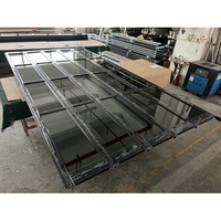 Cadre en alliage d'aluminium noir, verre trempé noir de 5 mm, porte de garage moderne