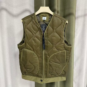 Chaleco Acolchado sin Mangas para Hombre, Color Sólido, Cierre de Cremallera, Ropa Exterior Informal, Negro, Blanco, Verde Oliva - Product Image 4