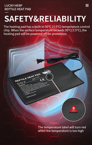 Meilleur vendeur, petit tapis chauffant en PVC carré de 8 W avec interrupteur à bouton pour reptiles et animaux de compagnie - Product Image 4