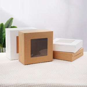 Premium <strong>White</strong> Cardboard Bakery 10x10x5 Inch Foldable Dessert Pastry Packaging <strong>Cake</strong> <strong>Box</strong> With Window - Product Image 4