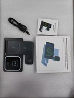 Mackertop SBT-Z11 Chargeur sans fil portable pliable 3-en-1 pour téléphones, écouteurs et montres intelligentes - Charge magnétique rapide 15W