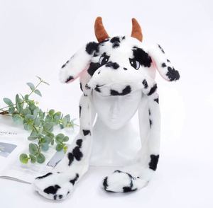 Fabricant de jouets en peluche personnalisés – Nouveauté 2025 : Vache de dessin animé mignonne super douce avec oreilles mobiles et lumières - Product Image 3