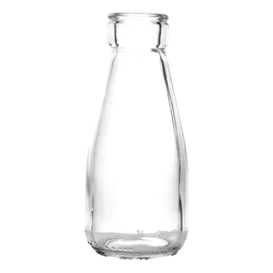 12oz पेय खनिज पानी कांच की बोतल का रस रस के लिए ढक्कन के साथ स्पष्ट रस ग्लास पैकेजिंग पीने की बोतल