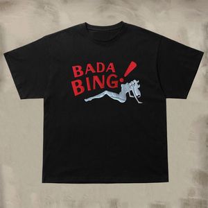 T-shirt Vintage Lavata con Stampa Testo <span class=keywords><strong>Bada</strong></span> Bing e Silhouette Femminile Argento, Oversize, Streetwear, Fornitura all'Ingrosso, Essenziali 2026SS - Product Image 1