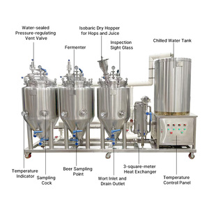 50l Roestvrijstalen Boerderij Fermenteren Met Pomp Motor Bierbrouwapparatuur Puree/Lauter Thuisgebruik Productiebrouwhuis - Product Image 3