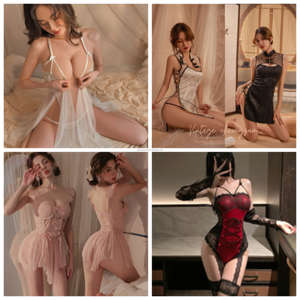 Lencería Sexy para Mujer, Conjunto de Pijama con Cuello en V y Encaje, Multicolor, Cintura Elástica, Verano, Venta al Por Mayor - Product Image 4